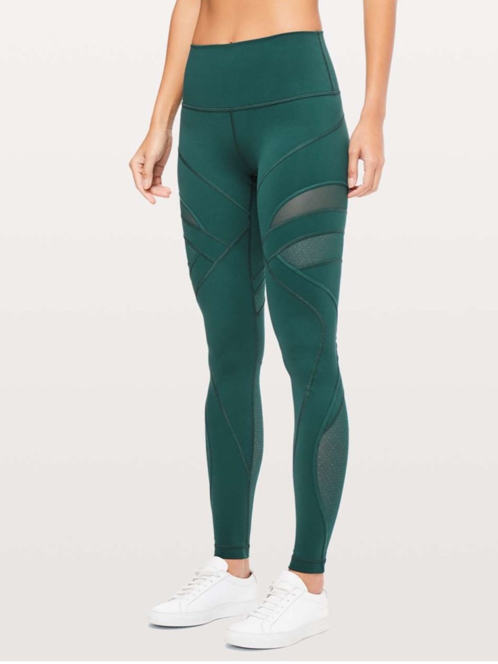 NWOT Lululemon Wunder Under High-Rise Tight *Mesh 28" - Royal Emerald